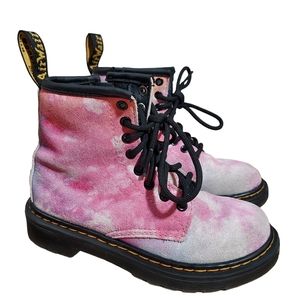 Dr. Martens Kids Pink and White Boots